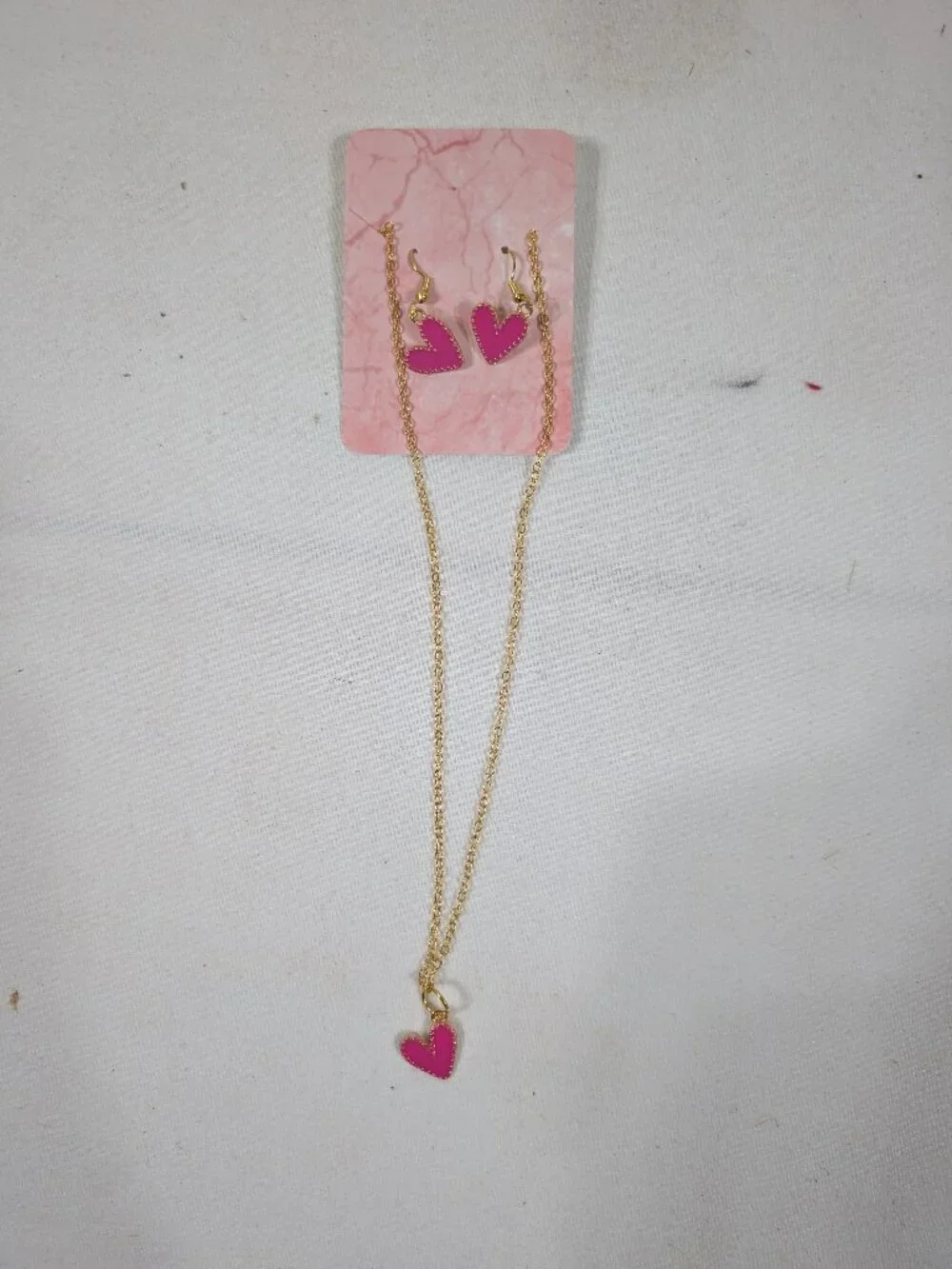 Kids Pink Heart Jewelry Set